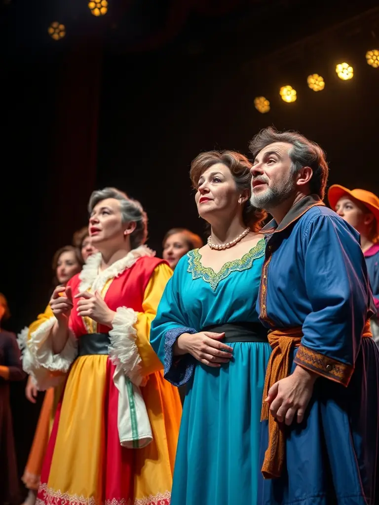 A behind-the-scenes image of a stage production, showcasing the association's stage work program and its support for theatrical artists.